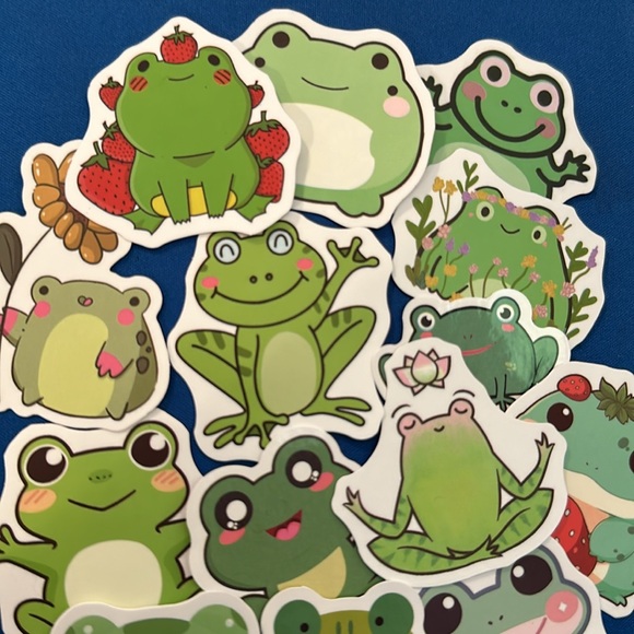 NEW! NWOT Set of 14 frog stickers - classroom prizes gift bags party favors - Picture 4 of 12